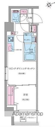 クレヴィアリグゼ世田谷松陰神社前[1LDK/28.54m2]の間取図