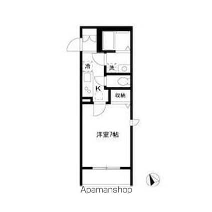 リュミエール砧[1K/25.55m2]の間取図