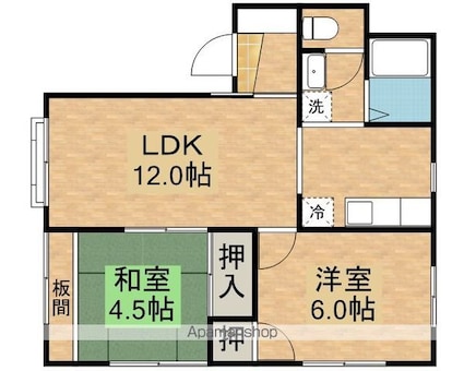 レオパレス盛岡[2LDK/47.32m2]の間取図