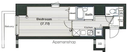 東京都新宿区下落合２丁目[1K/24.84m2]の間取図