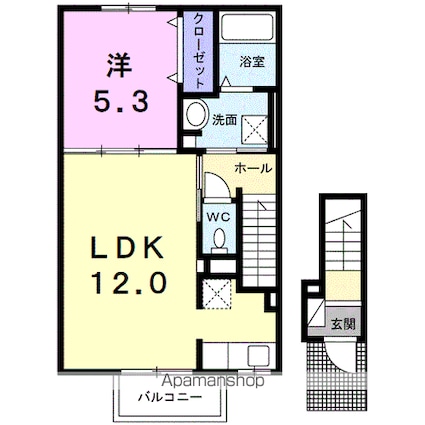 レジデンスＴ・ＮＯＲＴＨ[1LDK/43.32m2]の間取図