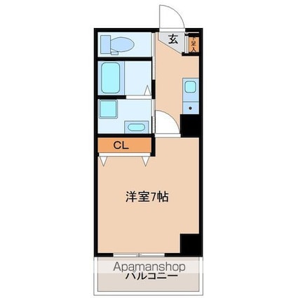ＬＵＮＡ長町駅前[1K/23.46m2]の間取図