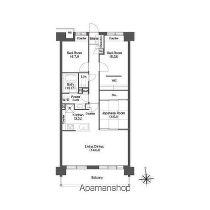 コンフォリア高島平[3LDK/75.6m2]の間取図