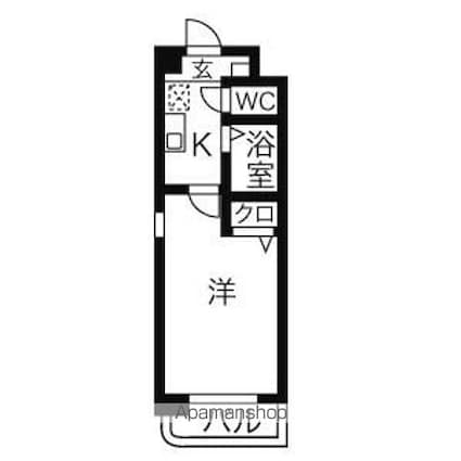 マ・メゾンちかふじ[1K/24.07m2]の間取図