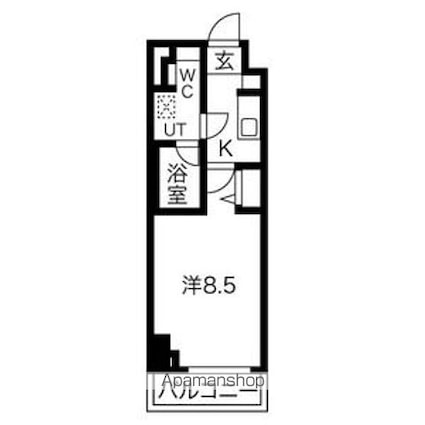 エルフォルテ赤羽西[1K/25.95m2]の間取図