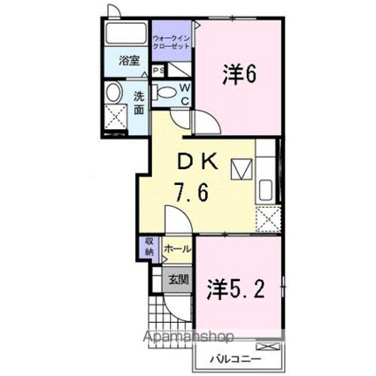 α　ＩＣＨＩＳＡＫＯ　Ｃ[2DK/42.98m2]の間取図