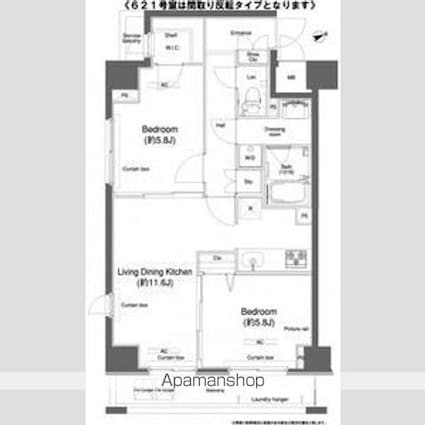 プラウドフラット鶴見Ⅰ[2LDK/56.07m2]の間取図