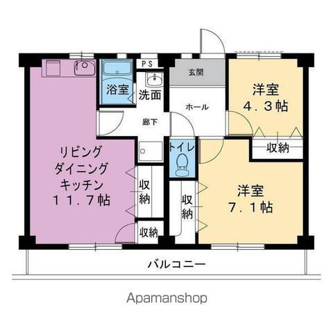 ビレッジハウス不入斗1号棟の間取り写真