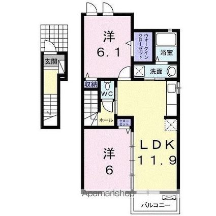 ボンヌ・シャンスⅠ[2LDK/56.68m2]の間取図