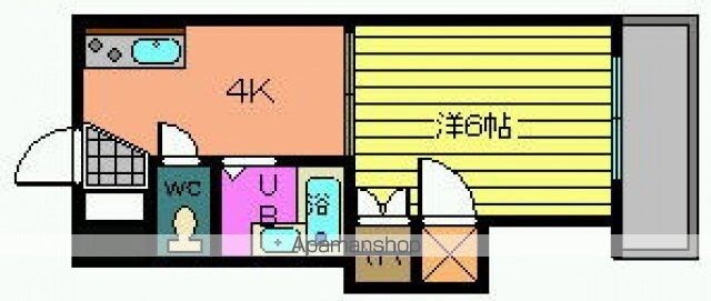 広島県広島市安佐南区緑井３丁目[1K/22.32m2]の間取図