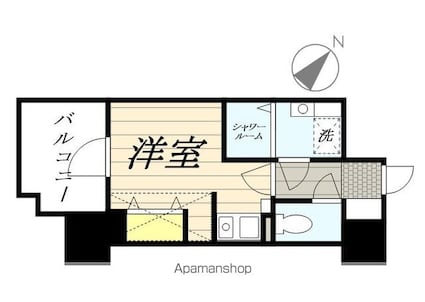 ＭＯＤＥＲＮ　ＰＡＬＡＺＺＯ　天神南Ⅱ[1R/18m2]の間取図