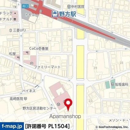 東京都中野区野方５丁目[1K/19.71m2]の周辺