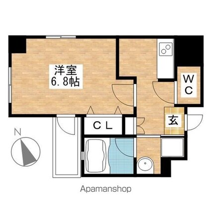 エルスタンザ千代田[1K/26.67m2]の間取図
