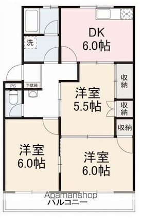 ラ・トゥール屋島百石[3DK/52.92m2]の間取図