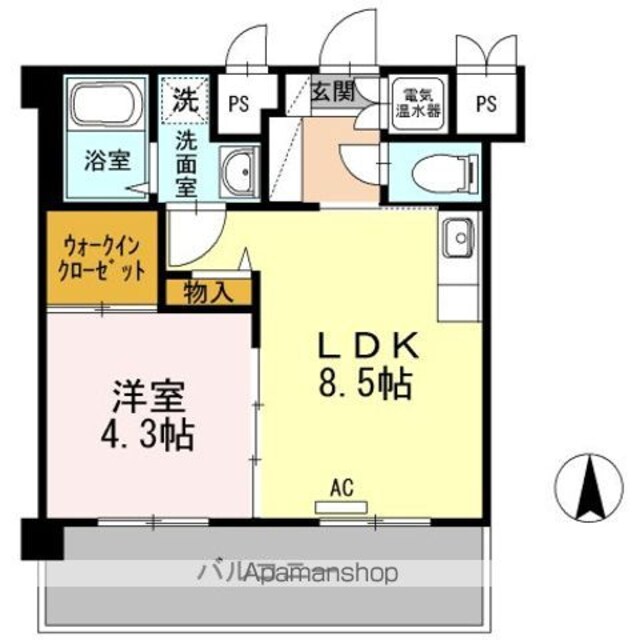 ベルハウス[1LDK/34.82m2]の間取図