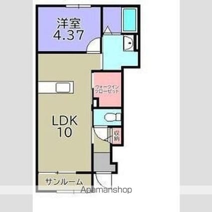 グッドライフステージ清水[1LDK/38.4m2]の間取図