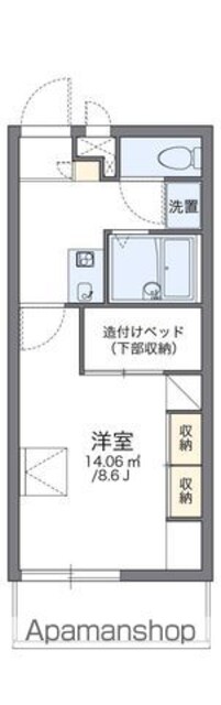 レオパレス土佐町[1K/23.18m2]の間取図