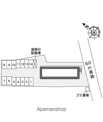 レオパレス大樹[1K/20.28m2]の配置図