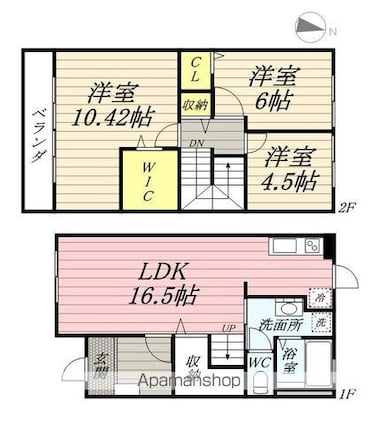 グレイスホーム　Ａ棟[3LDK/91.7m2]の間取図