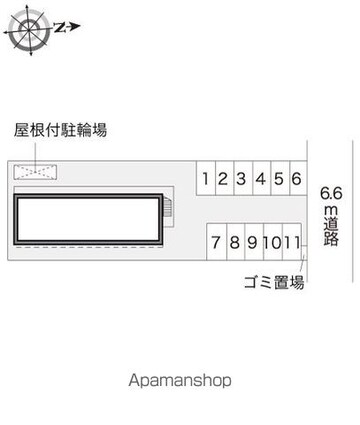レオパレスｓｐｅｒａｎｚａ[1K/23.18m2]の配置図