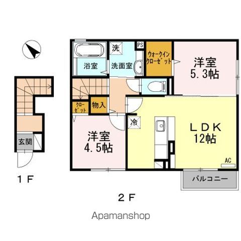 福岡市博多区東平尾のアパートの間取り