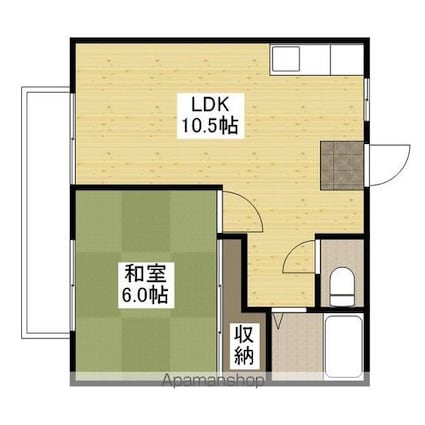 ホワイトハウス春日[1LDK/35.91m2]の間取図