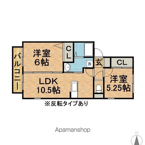 【習志野市鷺沼台のアパートの間取り】