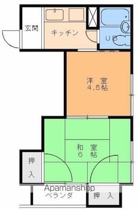 古町マンション[2K/27.54m2]の間取図