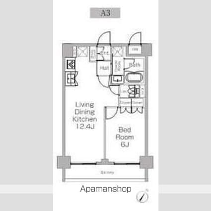プラウドフラット三軒茶屋Ⅱ[1LDK/41.58m2]の間取図