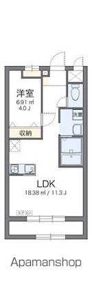 レオパレスリアン庄内[1LDK/42.75m2]の間取図
