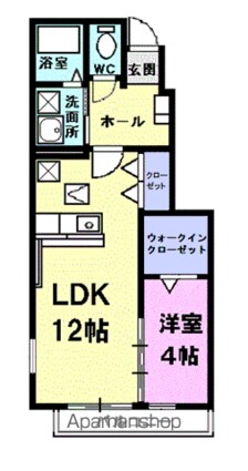 コンフォートⅡ[1LDK/42.84m2]の間取図