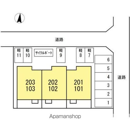 サリナス土居田[2LDK/67.51m2]の配置図