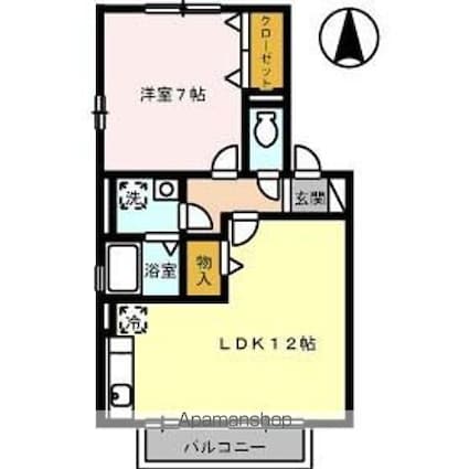 ソレーユ高岡　Ｃ棟[1LDK/45.42m2]の間取図