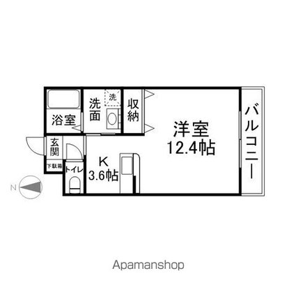 テュールコワーズ[1K/37.26m2]の間取図