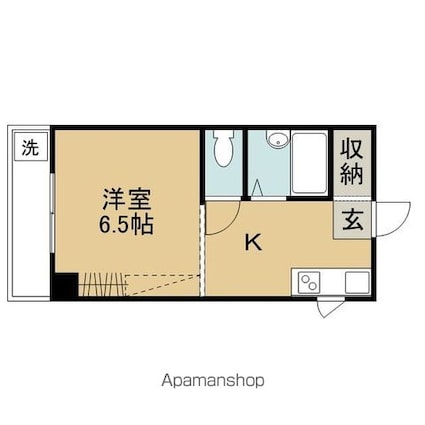 鹿島屋ビル[1K/25.57m2]の間取図