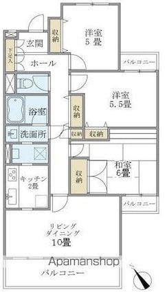 ベル富士見丘[3LDK/84.84m2]の間取図