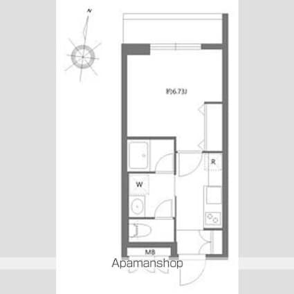 ソラミテラス松原[1K/25.36m2]の間取図