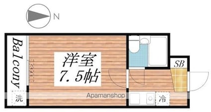 和歌山県和歌山市黒田[1K/19.6m2]の間取図
