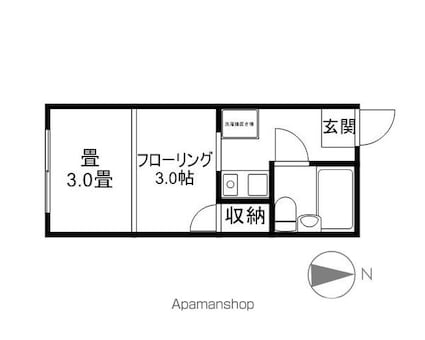 シティハイツマスダ[1K/18m2]の間取図