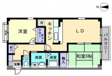 フォブールみらい[2LDK/54.65m2]の間取図