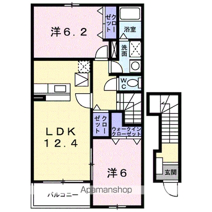 アルカンシェルＡ[2LDK/61.76m2]の間取図