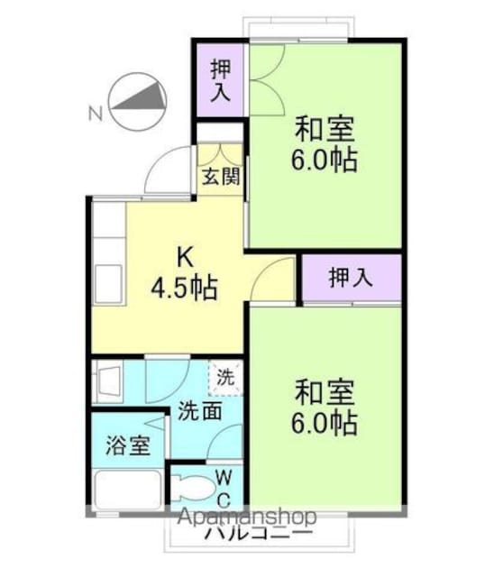 パレーシャル和歌川[2K/41m2]の間取図