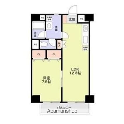 秀和第二南平台レジデンス[1LDK/45.5m2]の間取図