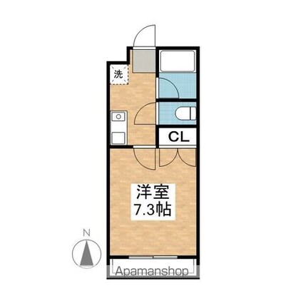 ムーニー朝日Ｎｏ２[1K/23.47m2]の間取図