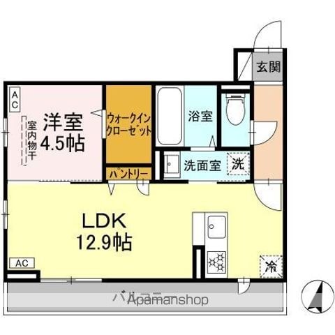 ＡＢＵＮＤＡＮＴ　Ⅰ 203 ｜ 宮城県仙台市太白区富沢西４丁目11-1（賃貸アパート1LDK・2階・43.91㎡） その2