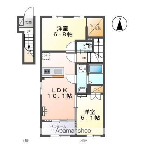富山市黒崎アパートの間取り写真