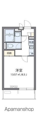 クレイノオールミエール天神[1K/25.11m2]の間取図