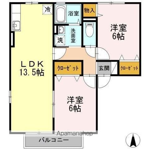 ベル メゾン 可部 D棟の間取り写真