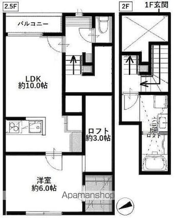 東京都杉並区成田西２丁目[1LDK/49.67m2]の間取図