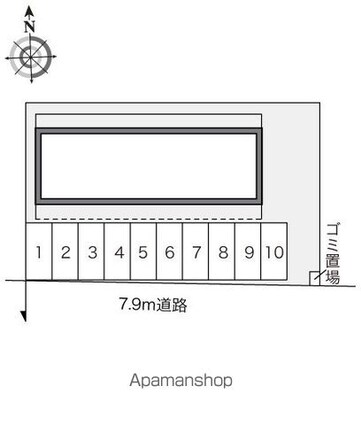 レオパレスグランＭ’ｓ[1K/23.18m2]の配置図